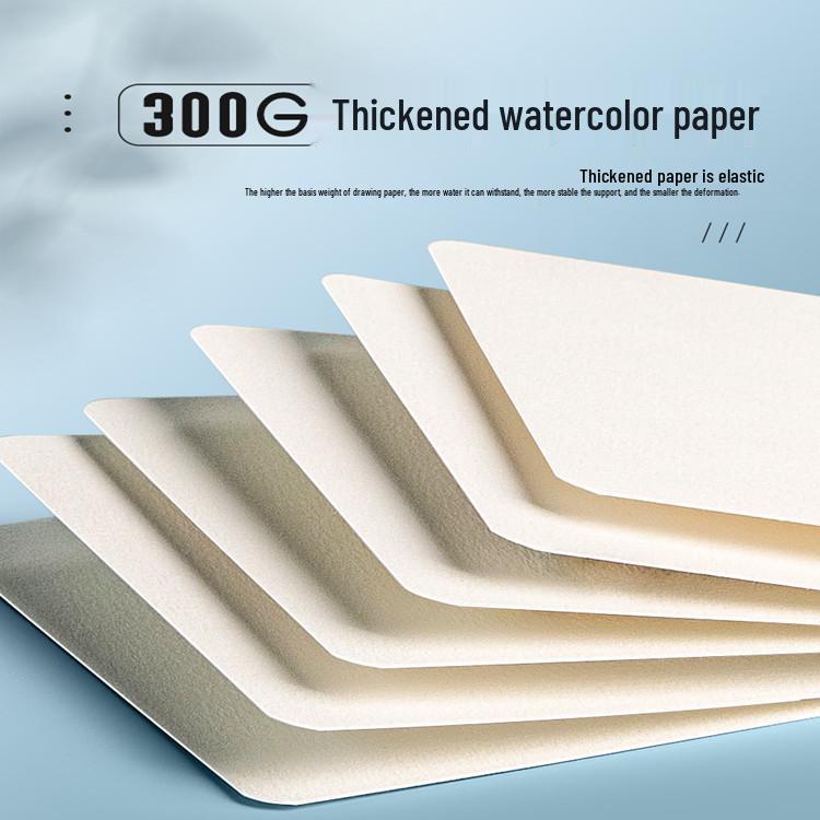 300g Watercolor Postcard Paper - Thick, Medium Rough Texture, Wood Pulp, Square, Blank Cardstock for Painting and Drawing