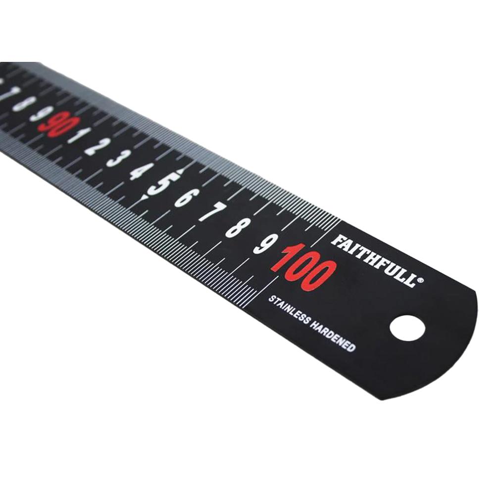 Faithfull Measuring Rules, Matt Black Stainless Steel