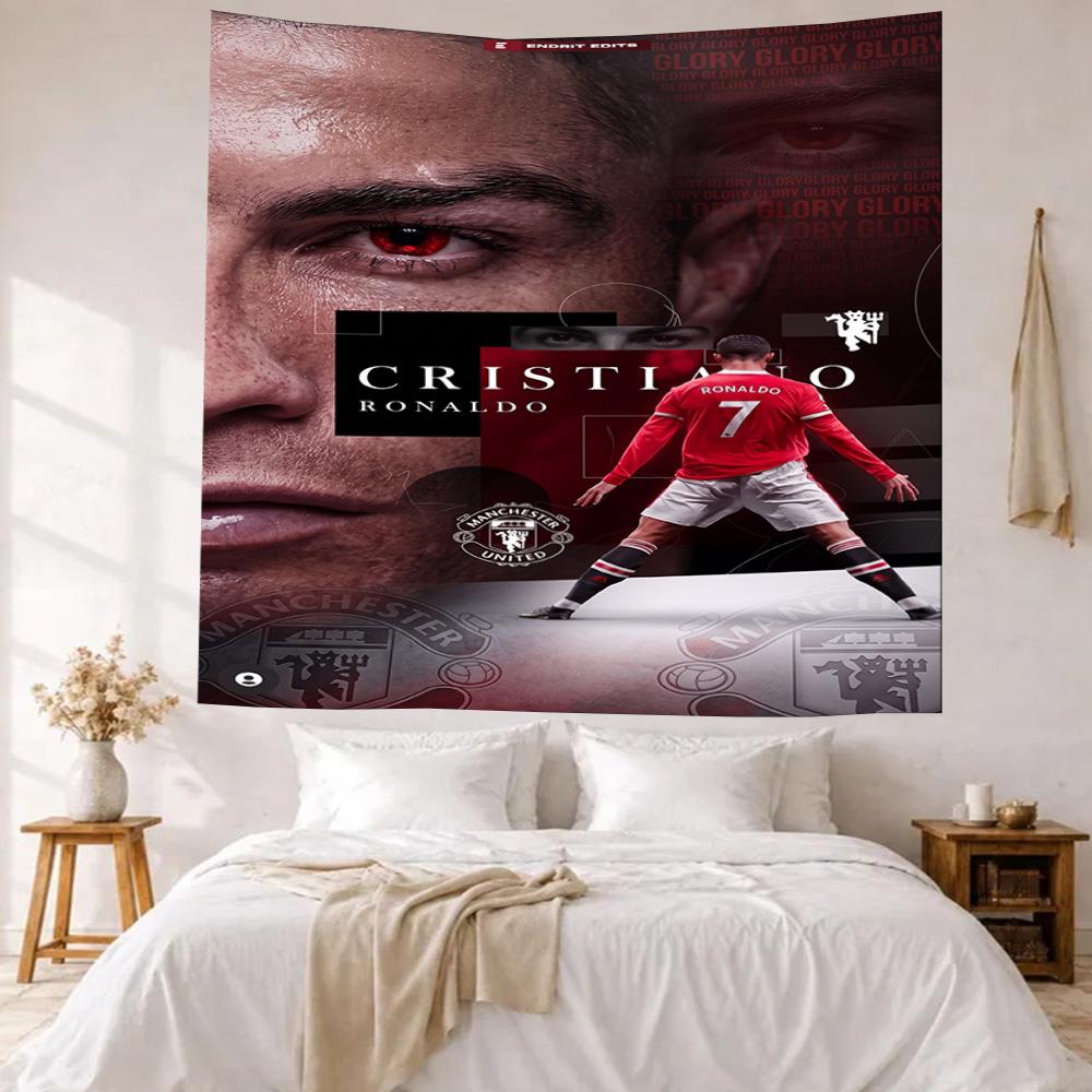 Cristiano Ronaldo Wall Decor Tapestry Art For Pet Memorial Birthdaywedding Party Backdrop Family Gift