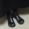 Adorable Cat Claw Flat Bottom Soft Leather Slip-On Shoes Women's Mary Jane Flats Comfortable Casual Shoes Rubber Sole