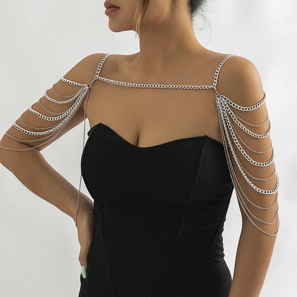 Multilayer Shoulder Chain for Women Punk Long Tassel Neck Body Jewelry Party Gifts