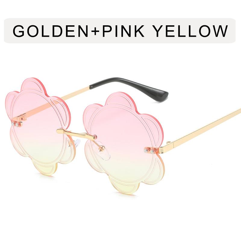 Flower Shape Sunglasses for Women New Fashion Rimless Metal Leg Designer Sunglasses Woman Korean Style Female Sunglass