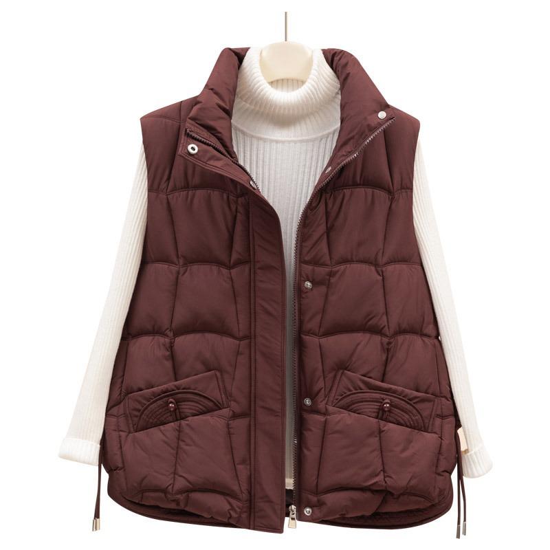 Fashion short down cotton vest women's autumn and winter new cotton vest cotton vest cotton vest outer wear cotton vest tide