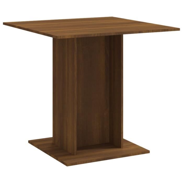825824 vidaXL Dining Table Brown Oak 80x80x75 Cm Engineered Wood