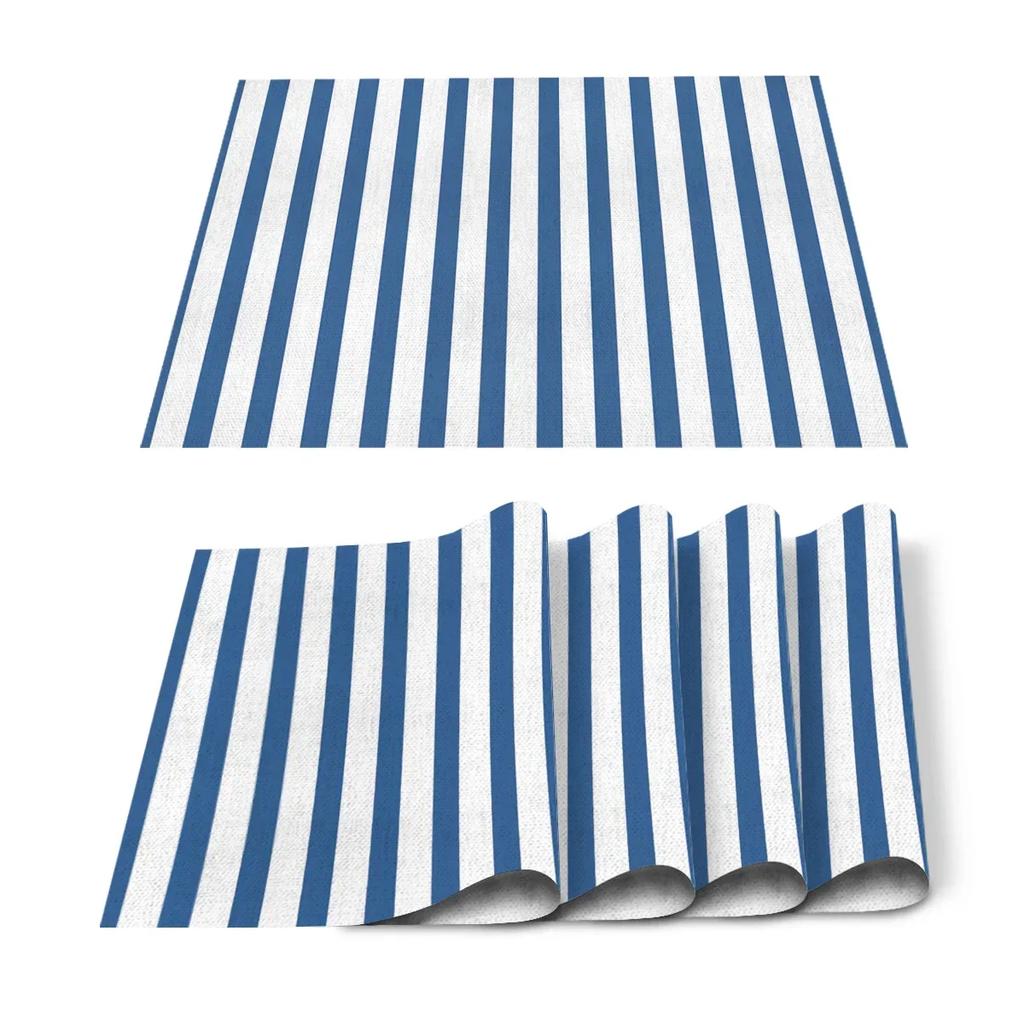 1PC Black White Stripes Pattern Table Mat Kitchen Decoration Placemat   For Wedding Dining Accessories