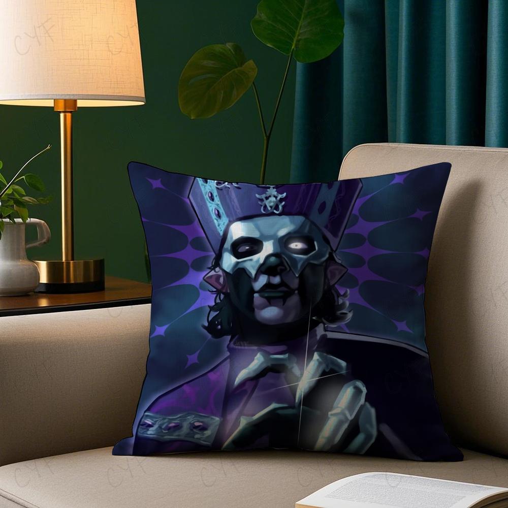 Rock G-Ghost Heavy Metal Band Pillow Case Anti-dustmite Pillowcase Invisible zipper silky short plush Sofa cushion cover