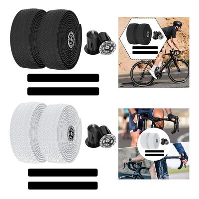 2x Bike Handlebar Tapes Shockproof Enhance Bike Grip Lightweight Nonslip Bar Plugs Waterproof for Outdoor Sports Fishing Rods