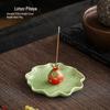 Cross-Border Lotus Ceramic Incense Holder – New Color, Handmade Sandalwood Tea Table Ornament