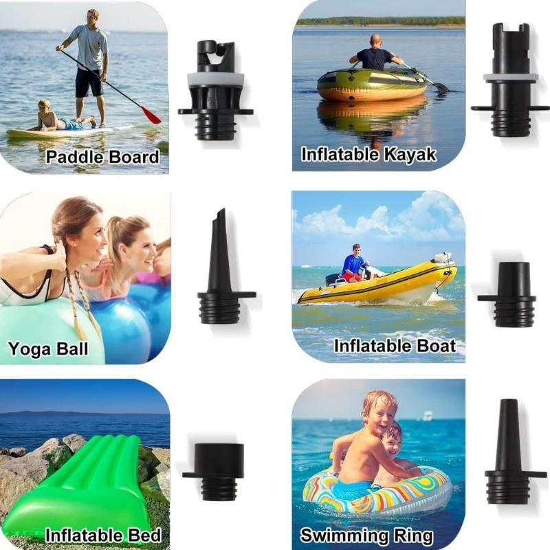 Universal Coils Adapter 6 In 1 Coils Connector for Electric Inflator Pump with 6 Nozzles Fits Boats Kayaks Airbeds
