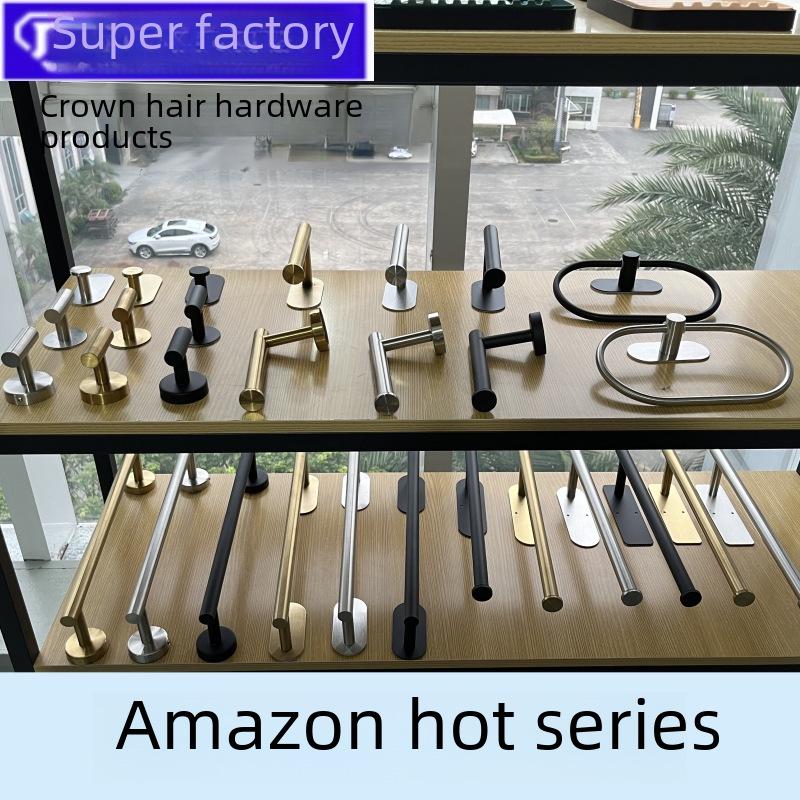 

Stainless Steel No-Drill Wall-Mounted Towel and Toilet Paper Holder