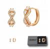 Cercei Rotunzi Eleganti pentru Femei din Aur de 14k cu Închizătoare cu Cristale Infinit
