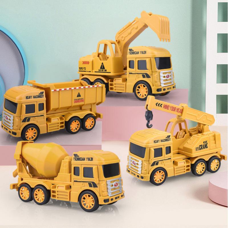 Pull-Back Excavator & Bulldozer Toy Set for Kids - Small Construction Vehicles
