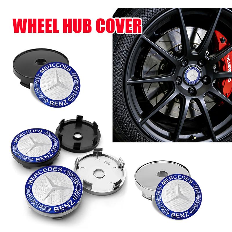 For Benz 4PCS Car Styling Wheel Center Cap Hub Covers Badge Accessories AMG VIANO GLB GLC W108 W124 W126 W169 W176 GLE GLK