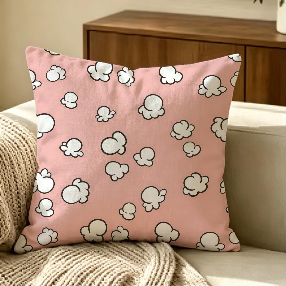 Food Popcorn Cushion Cover Pillow Cover Nordic Minimalist Throw Doublesided Print Cushion Case For Sofa Bedroom Decor