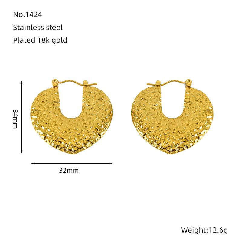 

Модные геометрические серьги неправильной формы из 18-каратного золота с выпуклыми полыми серьгами Love