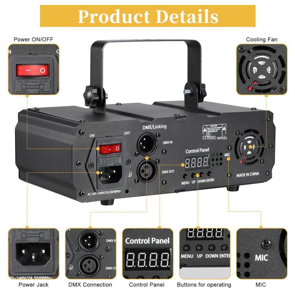 RGB Laser Light Show: Multicolor Laser Patterns for DJ, KTV, Disco, Stage with DMX Control