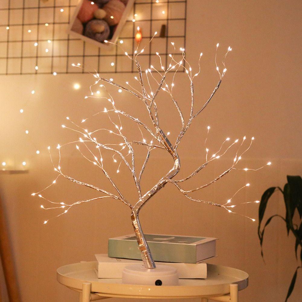 USB Powered Pearl Tree Lamp 108 Leds Atmosphere Light Home Decor Bonsai Tree Night Light  Tabletop