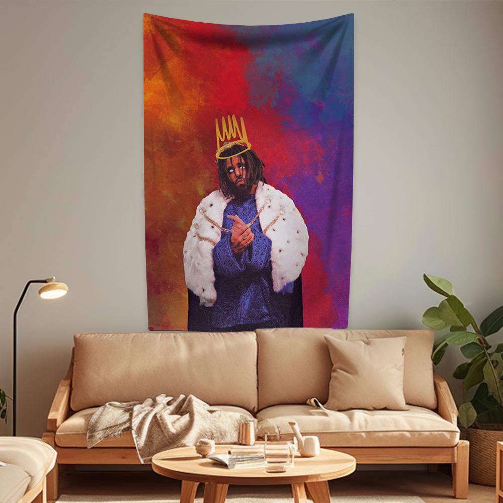 

J Рэпер Гобелен Коулс Поп Музыка Флаг Украшение Дома Эстетика Спальня Общежитие Вечеринка Задник Концертный Декор Подарки для Фанатов 29x37in