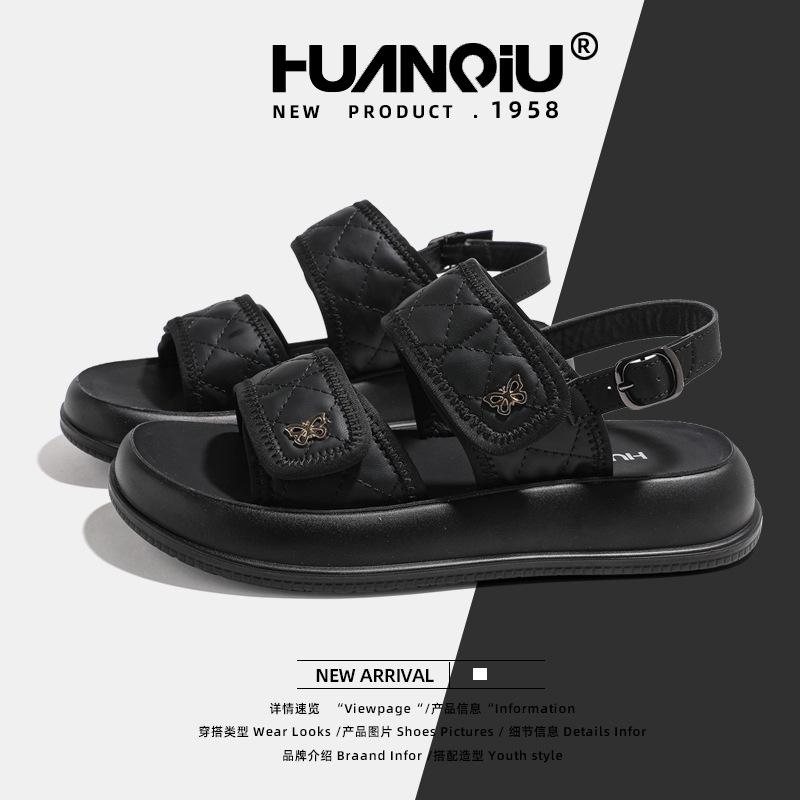 Global sandals KMYAX8252 new summer wear versatile soft-soled beach shoes women's casual Velcro women's shoes