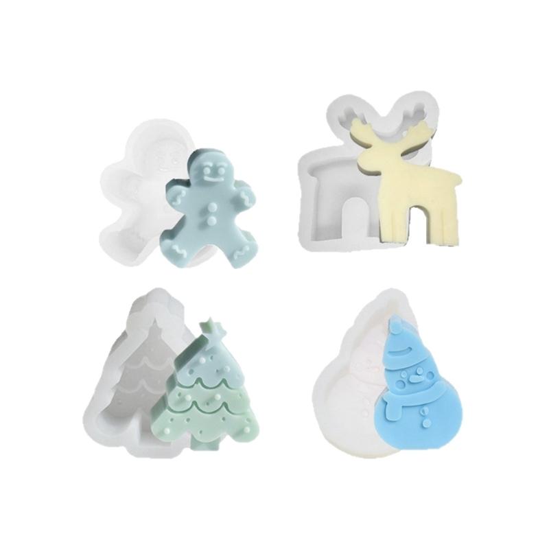 

4pcs Christmas Tree Candle Mould Silicone Molds Ornament Molds Castings Molds Handmade Plasters Molds Craft Supplies 1