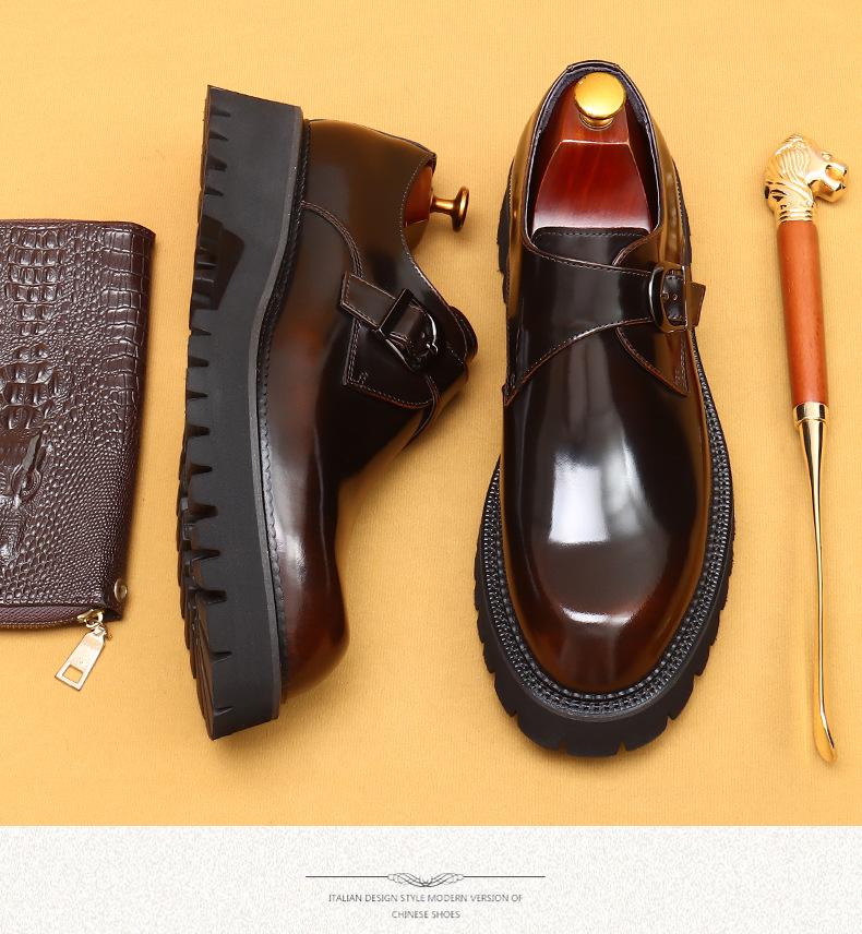Pre-Sale: Men's Genuine Leather Thick-Soled Monks - British Business Casual