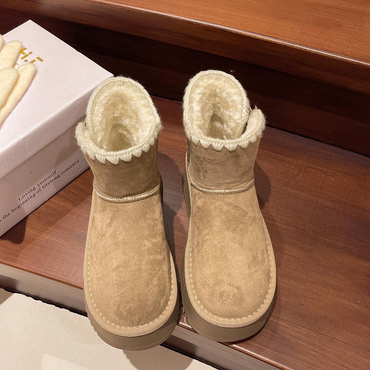 

[Fanfna] thick-soled snow boots women s 2025 winter new women s short boots piled and thickened warm Northeast cotton shoes 40