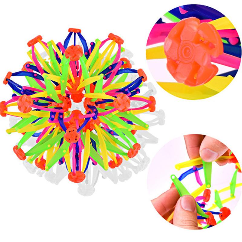 Kids Magic Telescopic Ball Outdoor Flower Expandable Retractable Ball Colorful Sensory Fidget Toy Parent Child Interaction Toy