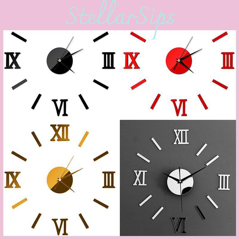 Clock Wall Diy Watch Home Modern Decoration 3d Crystal Mirror Art Decals Sticker