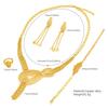 Elegant Arabic Wedding Tassel Necklace Set - 24K Gold-Plated Jewelry, Four-Piece Collection