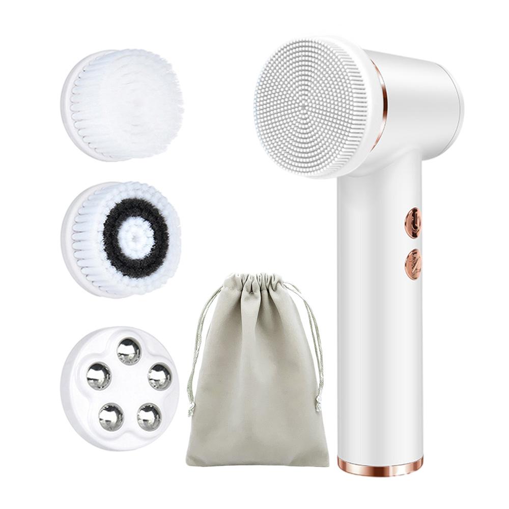 4 IN 1 Facial Cleansing Brush Electric Face Wash Brush Waterproof Portable Face Scrubber for Exfoliating Blackhead Massage Tool