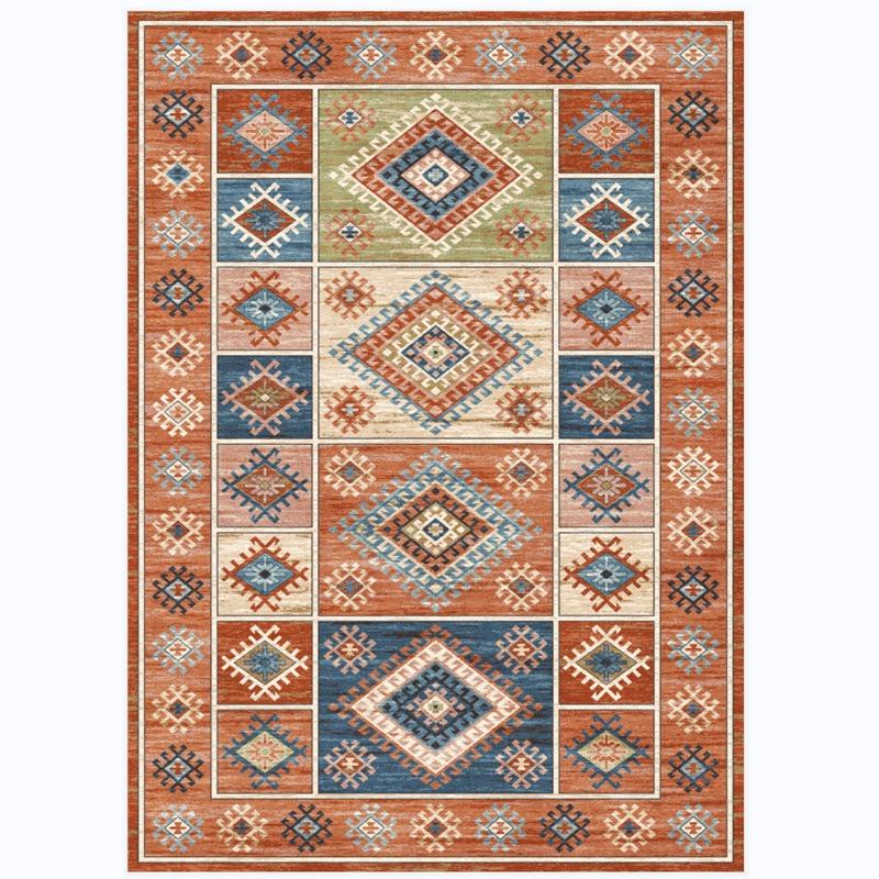 Europe American Bohemia Style Retro Carpet Living Room Sofa Bedroom Study Kitchen Entrance Rug Non-slip Light Luxury Decor Mat