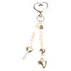 Pearls Heart Pendant Keychain Accessory Stylish Alloy Friendship Jewelry Elegant Valentines Day Gift For Her
