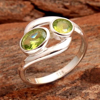 Peridot Ring, Mode Sieraden, 925 Sterling Zilver Handgemaakte Ring, Zilveren Bedel Sieraden, Dames Ring