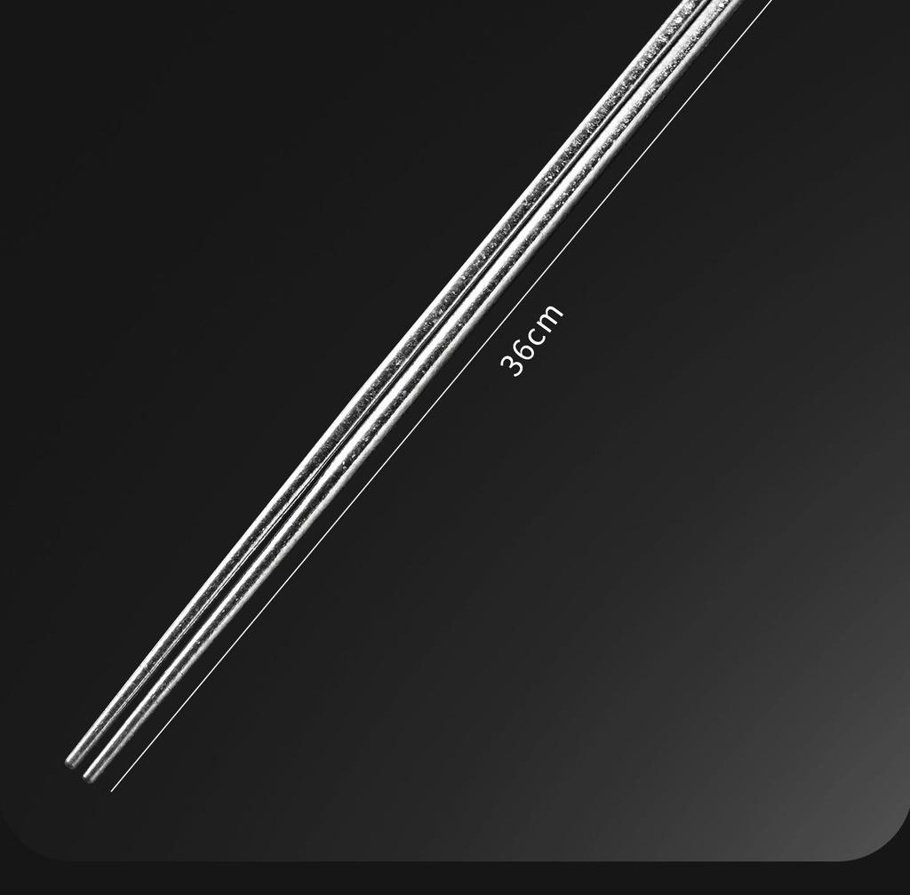 36cm Non-Slip Pure Titanium Frying & Hot Pot Chopsticks - Anti-Scald, Crystal Coated