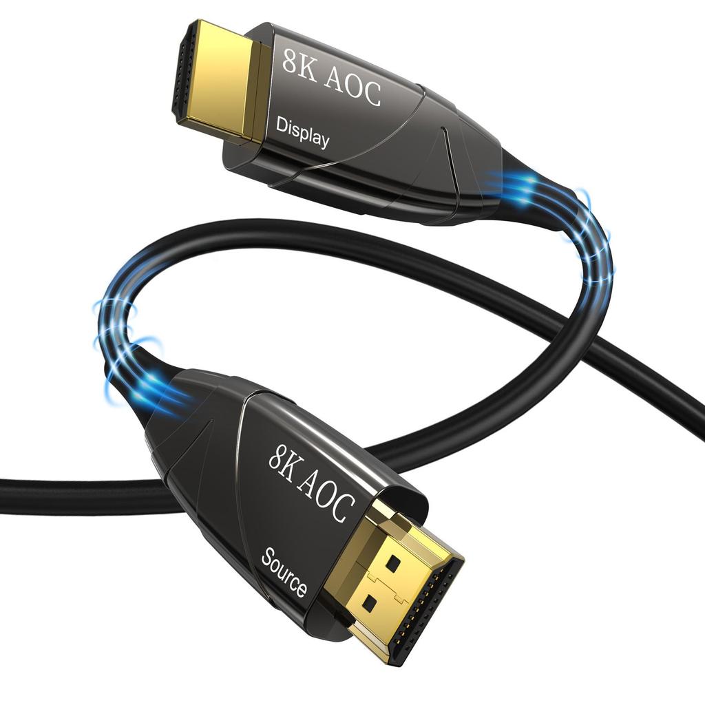 8K HDMI Braided Fiber Optic Cable 2.1 - Supports 8K/60Hz & 4K/120Hz for TV, Monitor, and Computer HD Connection