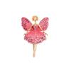 Ballet Girl Brooch Pin for Women Fashion Angel Wings Design Rhinestone Decoration Sweater Accessories Clothing Fastener