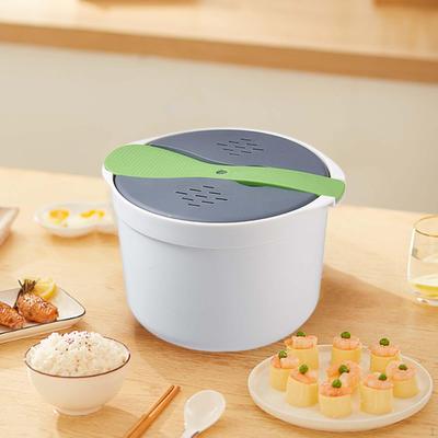 2L Microwave Cooker for Steaming Rice And Pasta with Nonstick Surface