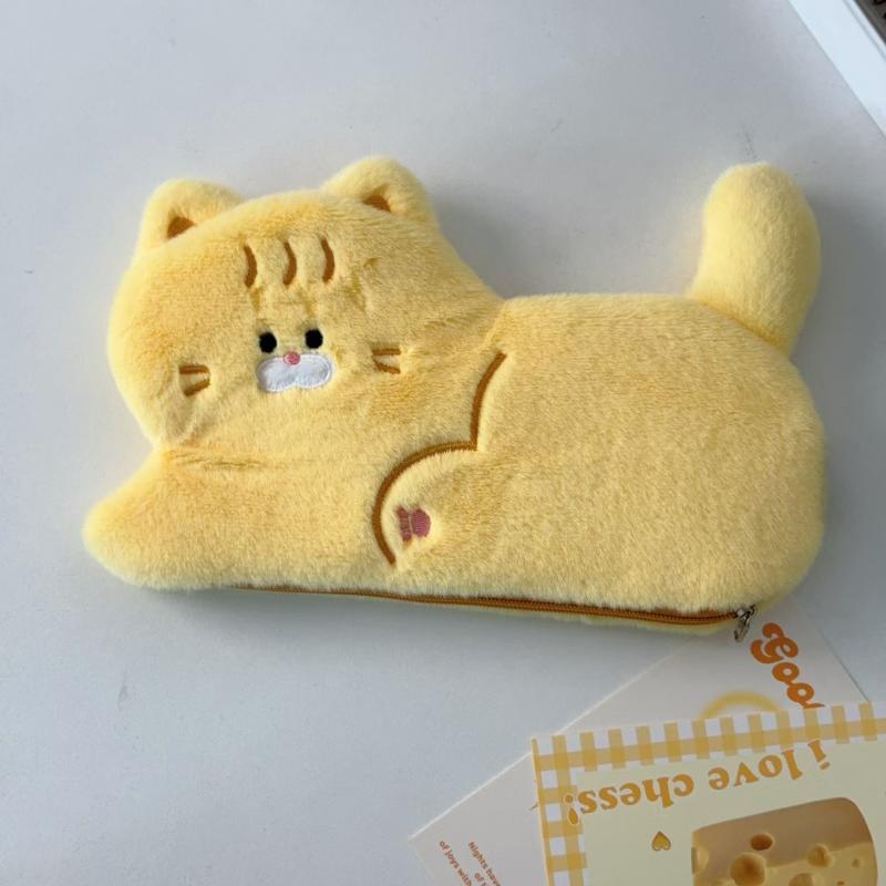 

1Pcs Large-Capacity Japanese Style Cat Pen Bag Cute Cat Pen Case Plush Stationery Box For Junior High School Students Girls Gift