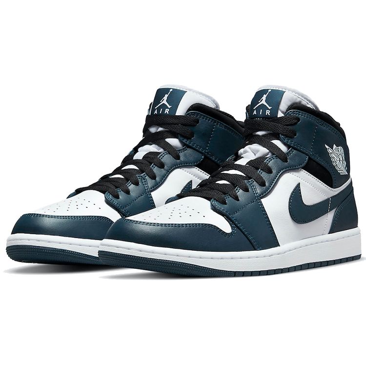 Air Jordan 1 Mid Armory Navy Herren Sneaker Blau Schwarz Weiß 554724-411