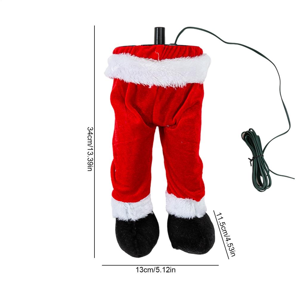 Santa Claus Legs Christmas Tree Decoration USB Holiday Decorations Fireplace Ornaments Animated Santa Christmas Tree Ornament