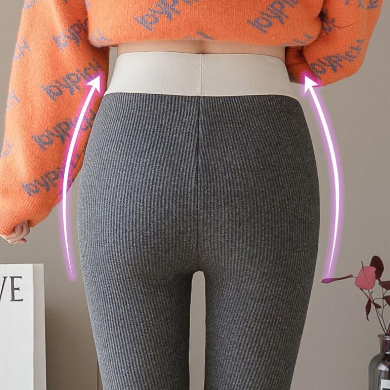 Winter Vintage Thicken Lambwool Leggings Women Warm Fleece Lined Thermal Ankle-Length Pants Sexy Hight Waist Skinny Fitness Leggins