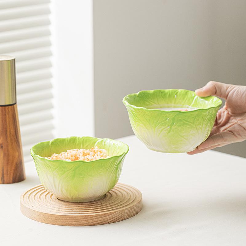 2026 Creative Ceramic Rice and Soup Bowl - Large, Colorful Underglaze with Lace Design