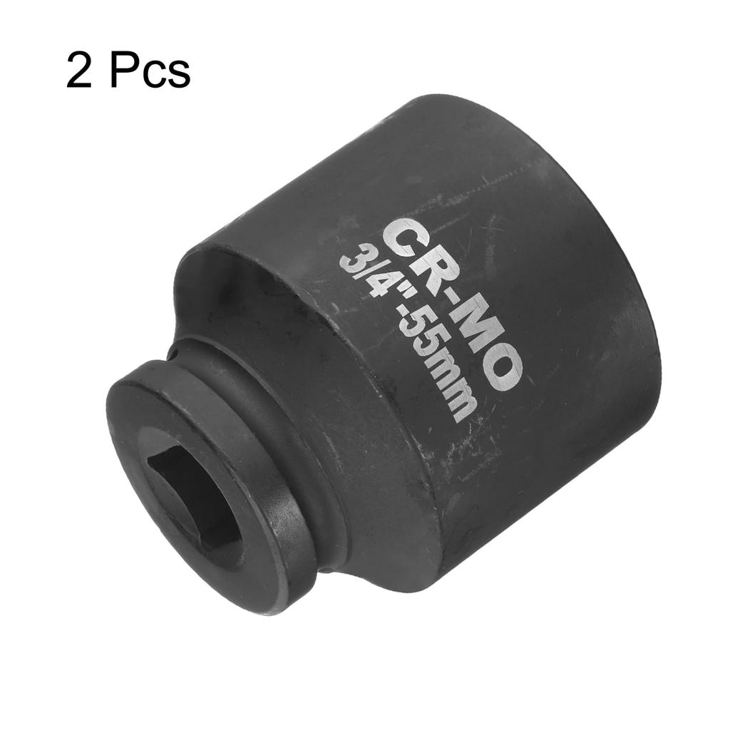uxcell 2Pcs Inch Drive 12 Point Impact Socket 50mm Metric Spindle Axle Nut Socket Driver Wrench Easy Removal for Auto Repair 3/4