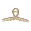 Style Elegant Korean Pearl Rhinestone Hair Claw Clip For Womens Updos Chic