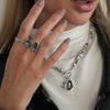Personalized Irregular Ccb Beaded Ot Buckle Necklace, Fashionable Black Acrylic Diamond Pendant Collarbone Chain
