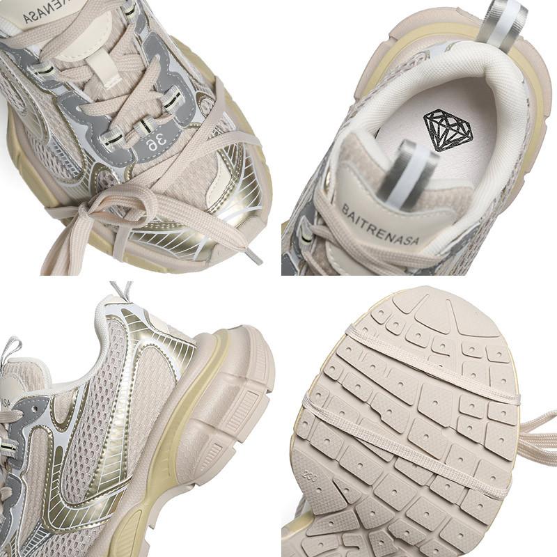 Thick-soled Dad Shoes Women's Versatile 2025 Summer Explosion Contrasting Colors Mesh Breathable Lightweight Sports Shoes Women's Shoes