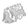 2 Puppies Footprint Frame Metal Silvery Stencil Embossing Cutting Dies For Diy Scrapbooking Paper Album Cards Making