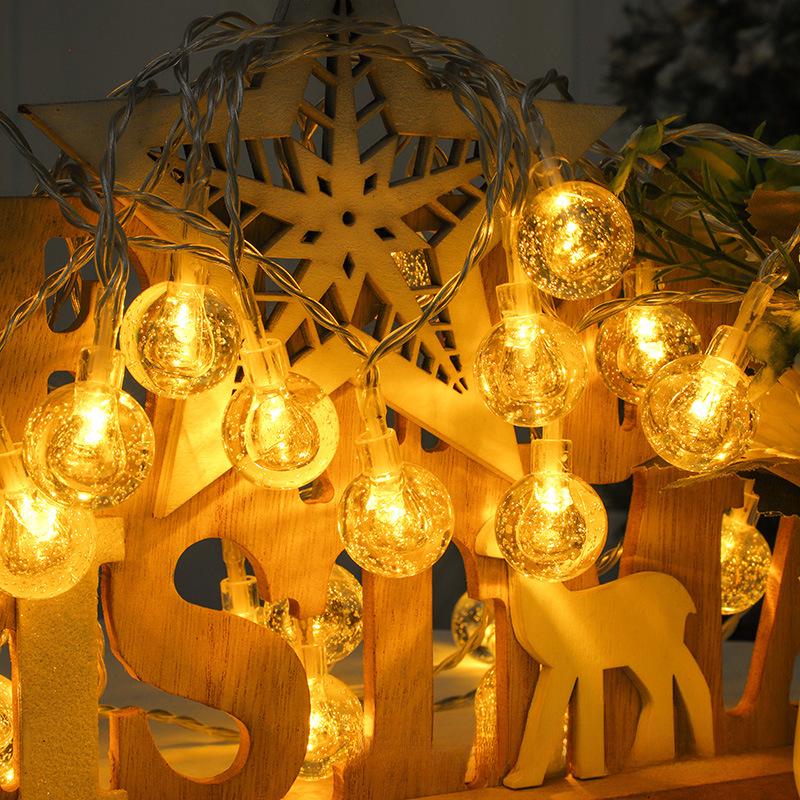 Waterproof LED Outdoor Bubble String Lights with 3-Function Battery Box - Crystal Ball Design for Holidays
