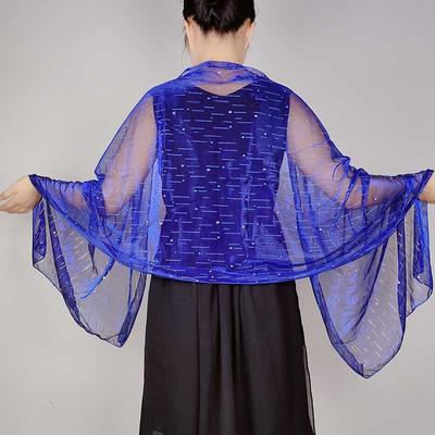Modischer Gold-Silber-Faden Langer Glänzender Sonnenschutzschal Damen Transparenter Garn Hochzeits-Brautjungfern-Party Abendkleid Schal R57