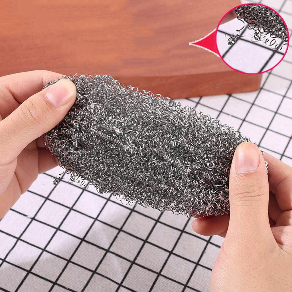 6pcs Stainless Steel Scrubbers Effortless Dish Pot Stove Scrubber Quickly Removing Stubborn Stains Home Cleaning Accessories